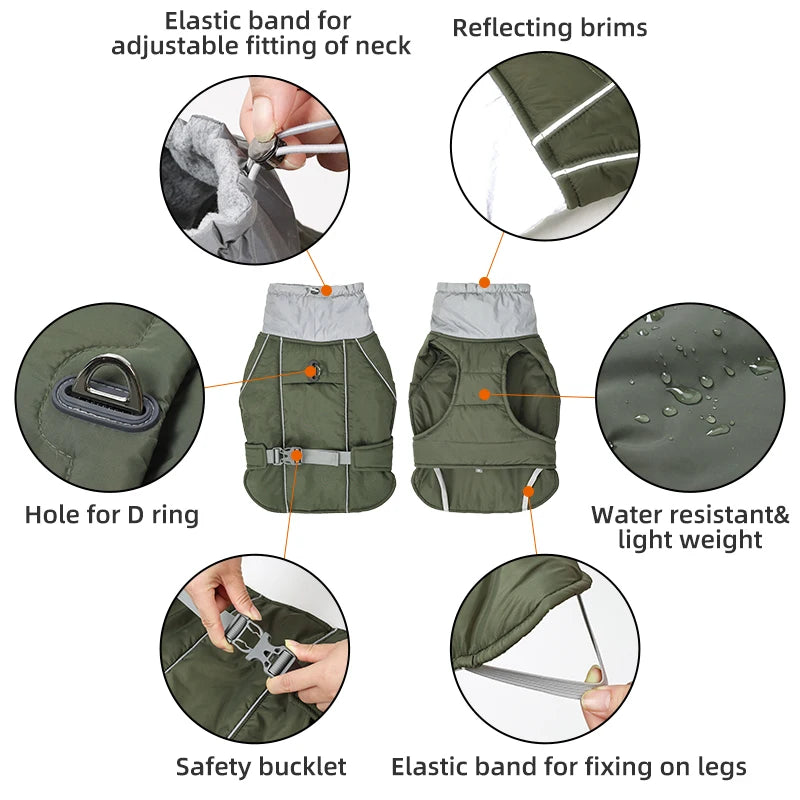 Elegant Premium Insulated Dog Jacket | Luxury Pet Outerwear